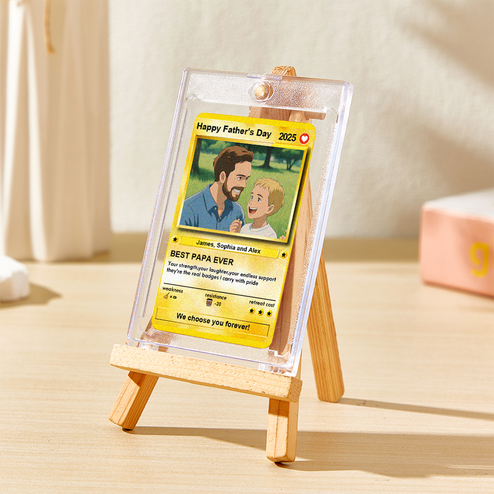 Custom Father's Day Anime Cards Custom Photo Poke Card Gift Idea for Loved One - MyFaceUnderwearAU