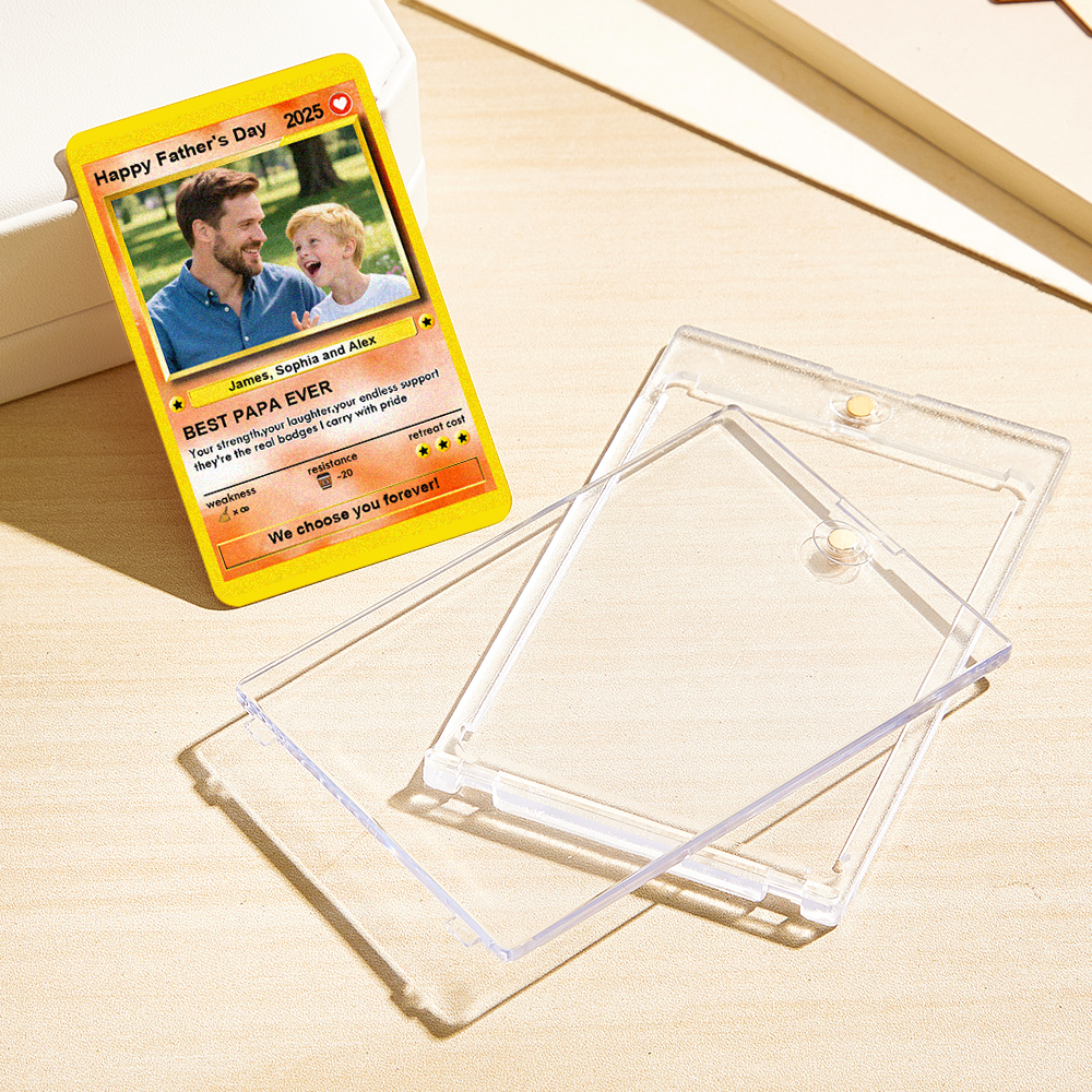 Custom Father's Day Anime Cards Custom Photo Poke Card Gift Idea for Loved One - MyFaceUnderwearAU