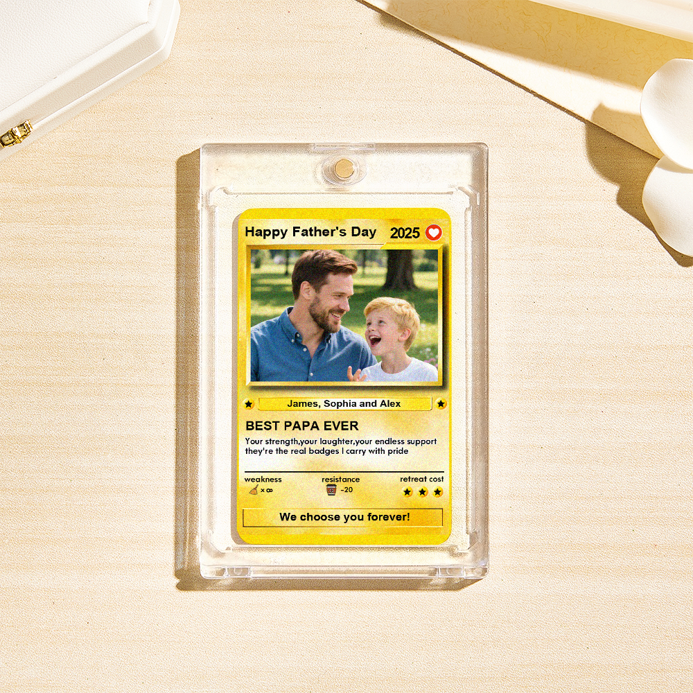 Custom Father's Day Anime Cards Custom Photo Poke Card Gift Idea for Loved One - MyFaceUnderwearAU