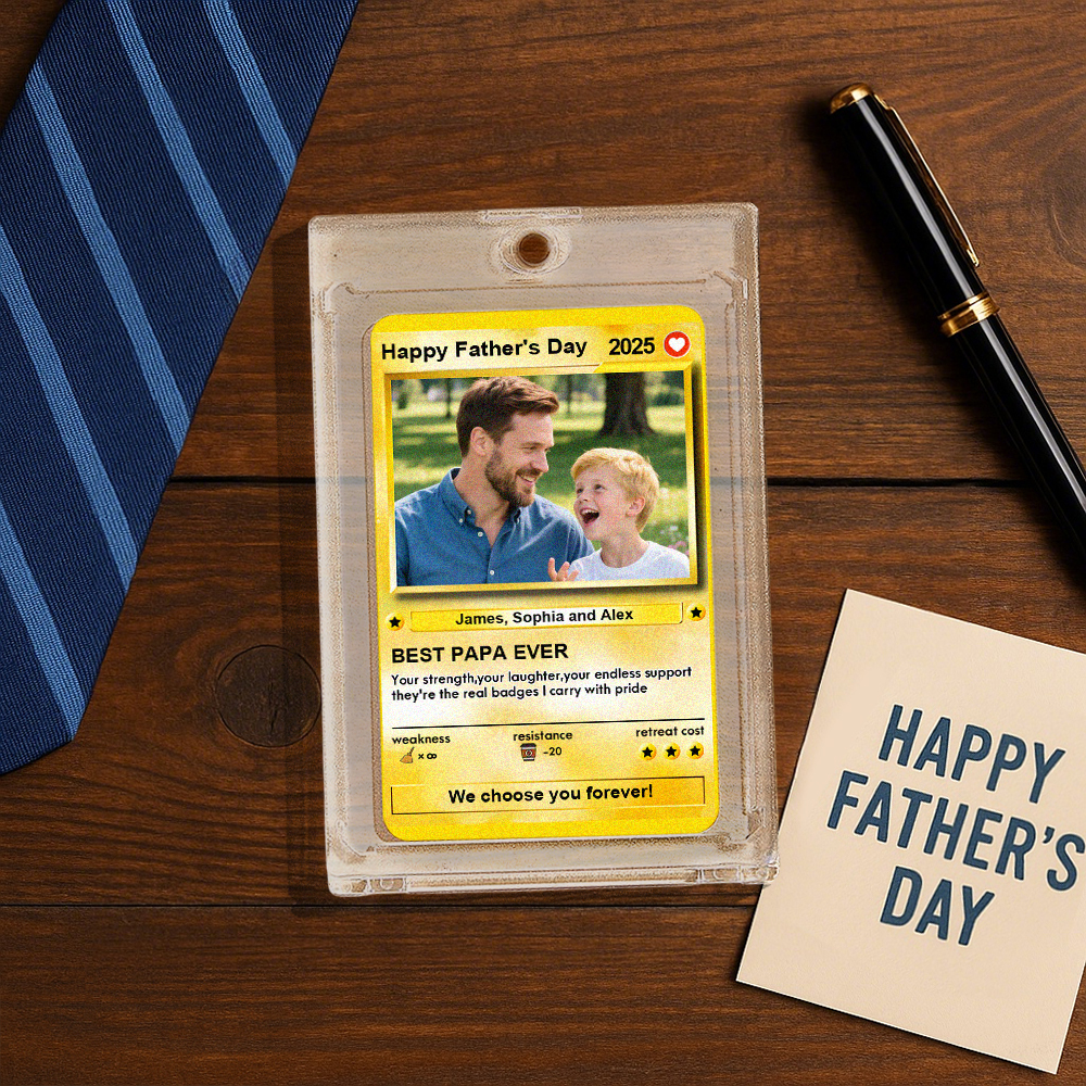 Custom Father's Day Anime Cards Custom Photo Poke Card Gift Idea for Loved One - MyFaceUnderwearAU