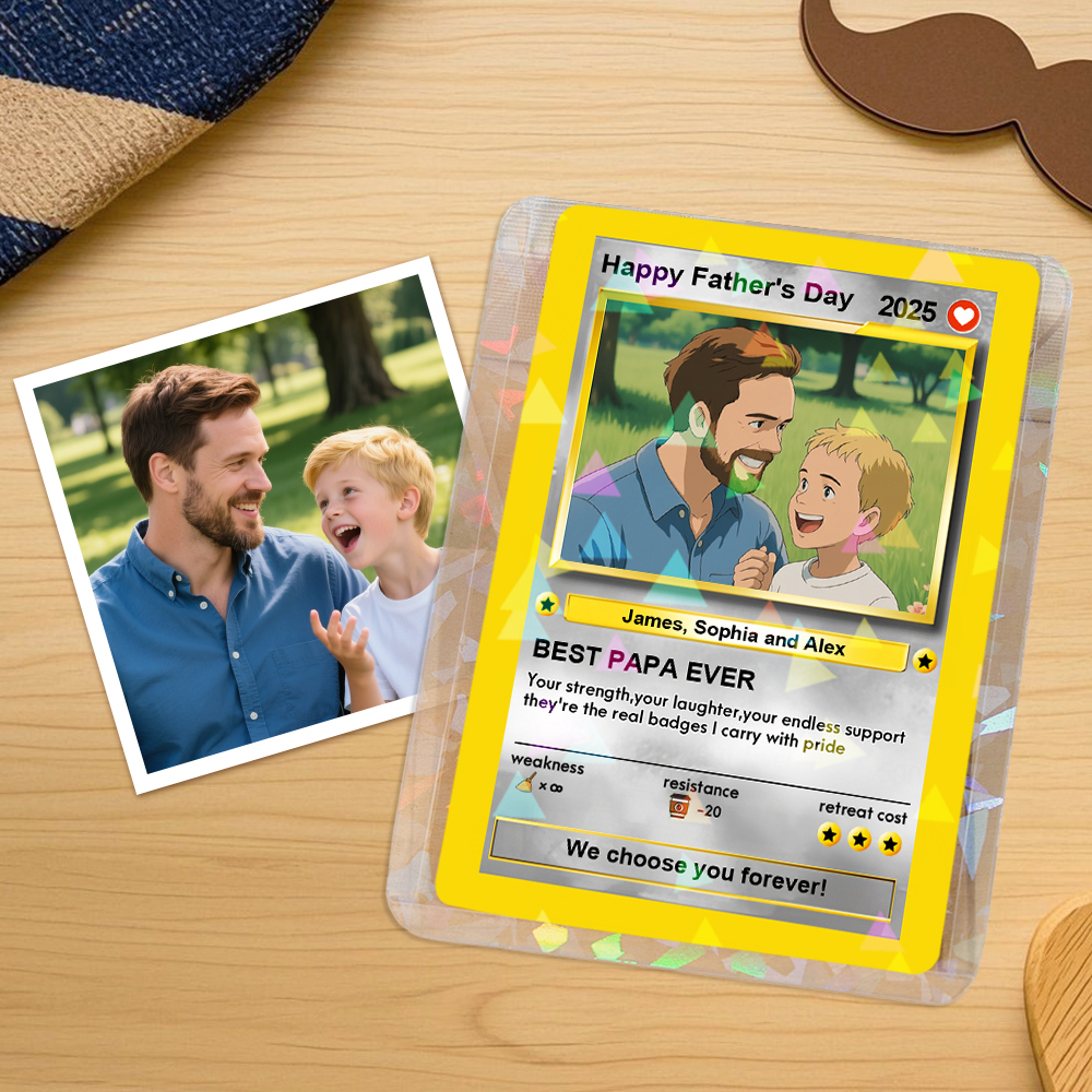 We Choose You Forever Custom Poke Card Fathers Day Gift For Poke Loving Dads Gift For Dad - MyFaceUnderwearAU