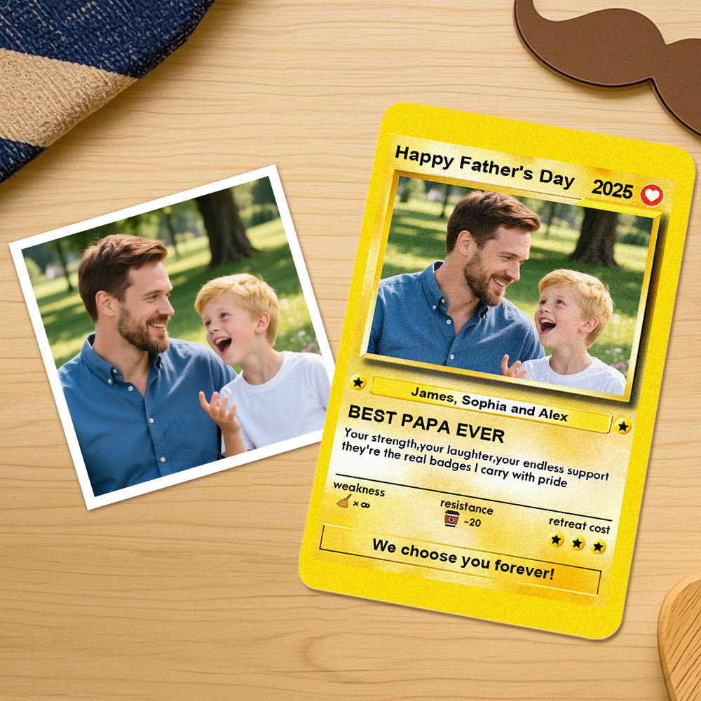 We Choose You Forever Custom Poke Card Fathers Day Gift For Poke Loving Dads Gift For Dad - MyFaceUnderwearAU
