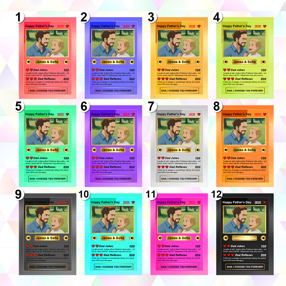 Custom Father's Day Anime Cards, Custom Photo Anime Card, Fathers Day Gift For Dad, Gift For Husband - MyFaceUnderwearAU