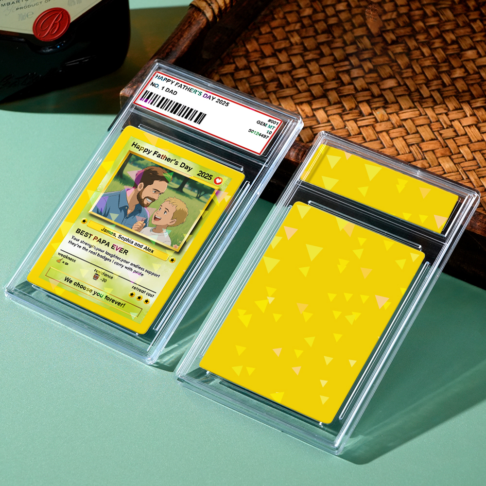 Personalized Anime Photo Father's Day Card Father's Day Gift for Grandpa New Grandpa Gift Dad Wallet Card  Super Hero Dad Gifts Game Dad Card Gift - MyFaceUnderwearAU