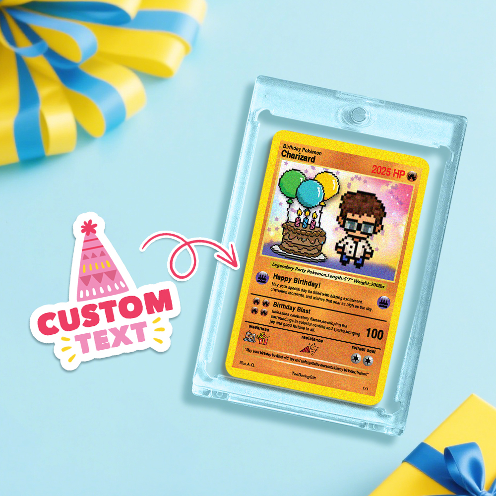Custom Birthday Poke Card Cartoon Card Choose your Own Style Perfect Gift Idea for Birthday - MyFaceUnderwearAU