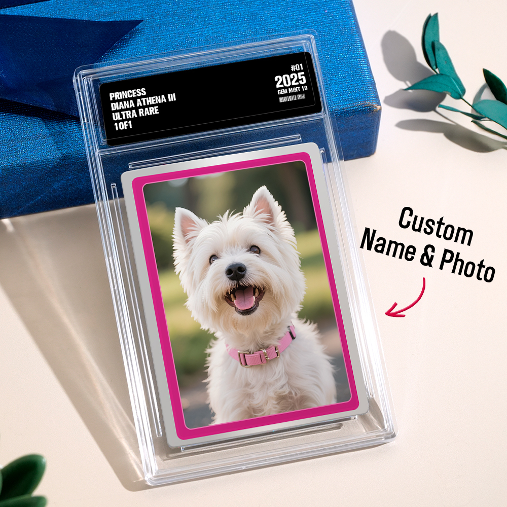 Custom Poke Card Portrait From Photo Personalized Family Card with Custom Text & Photo Special Gift for Dad Kids Couples or Friends - MyFaceUnderwearAU