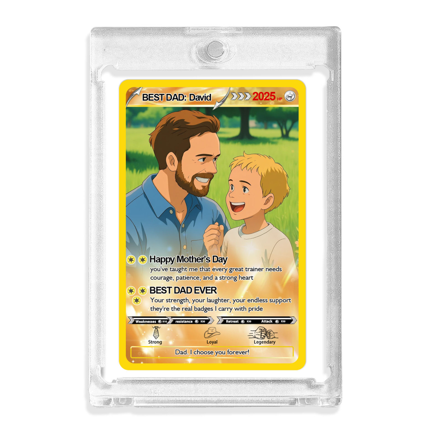Personalized Father's Day Pokemon Card, Custom Poke Photo Cards, Gifts for Gamer Dad, Father's Day Gift, Custom PokeTrainer Card