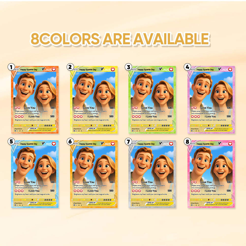 Personalized Cartoon Style Couple Card Personalized Poke Card for Anniversary Gift Birthday Keepsake for Girlfriend or Boyfriend - MyFaceUnderwearAU