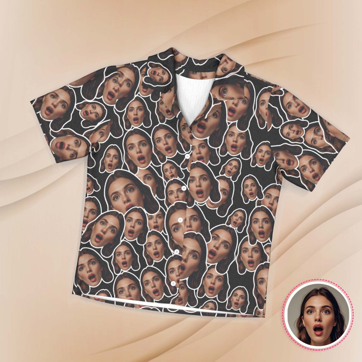 Custom Face Short Sleeved Pajamas Personalised Women's Sleepwear Love Gifts For Her - MyFaceUnderwearAU