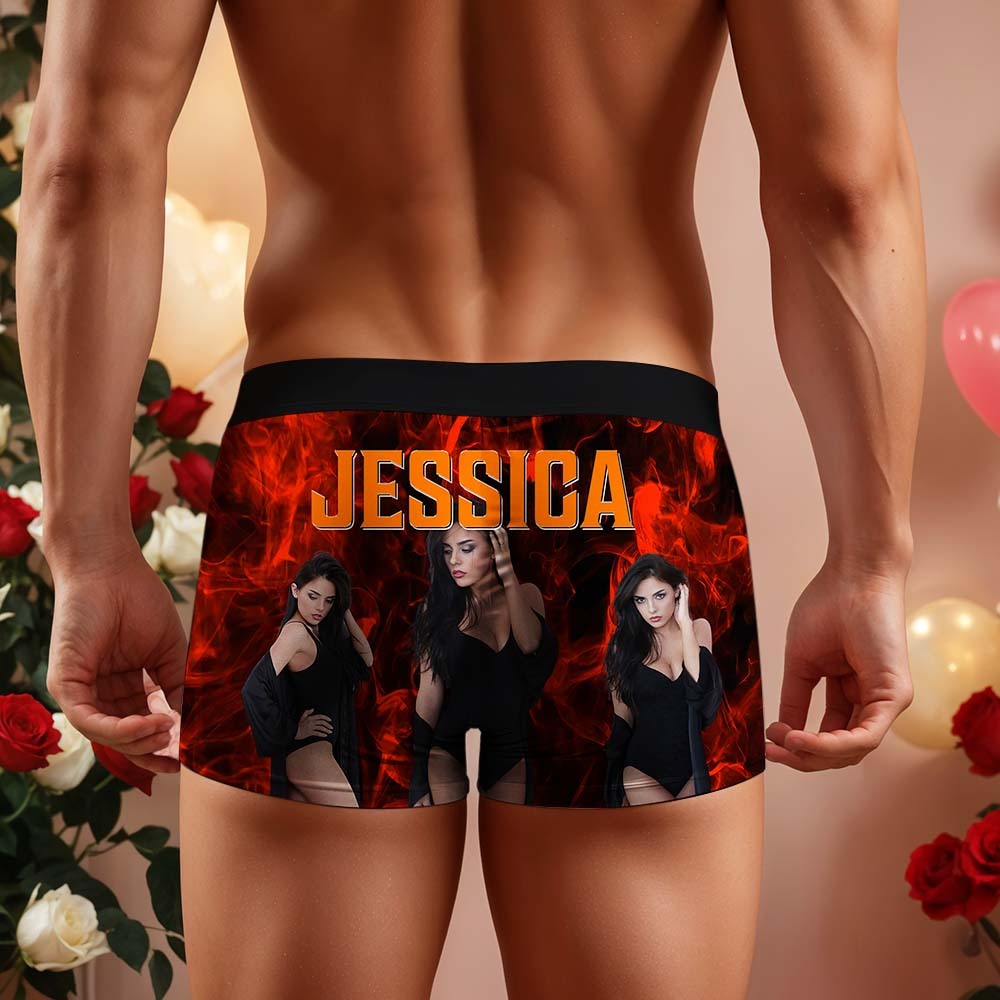 Custom Men's Face Boxer Vintage Face Boxer Briefs with Multiple Backgrounds Optional Personalized Face Boxer Briefs Valentine's Day Underwear - MyFaceUnderwearAU