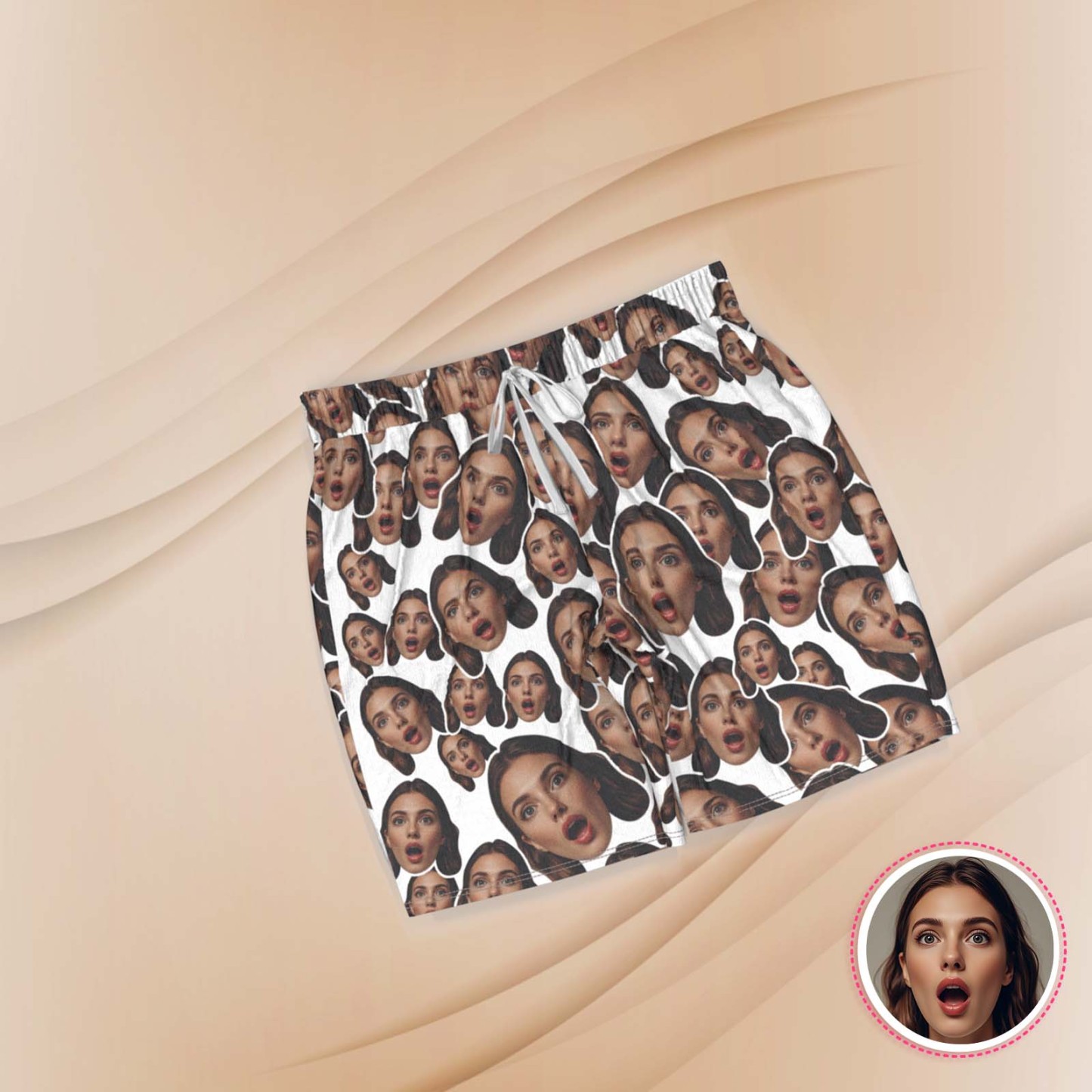 Custom Face Short Sleeved Pajamas Personalised Women's Sleepwear Love Gifts For Her - MyFaceUnderwearAU