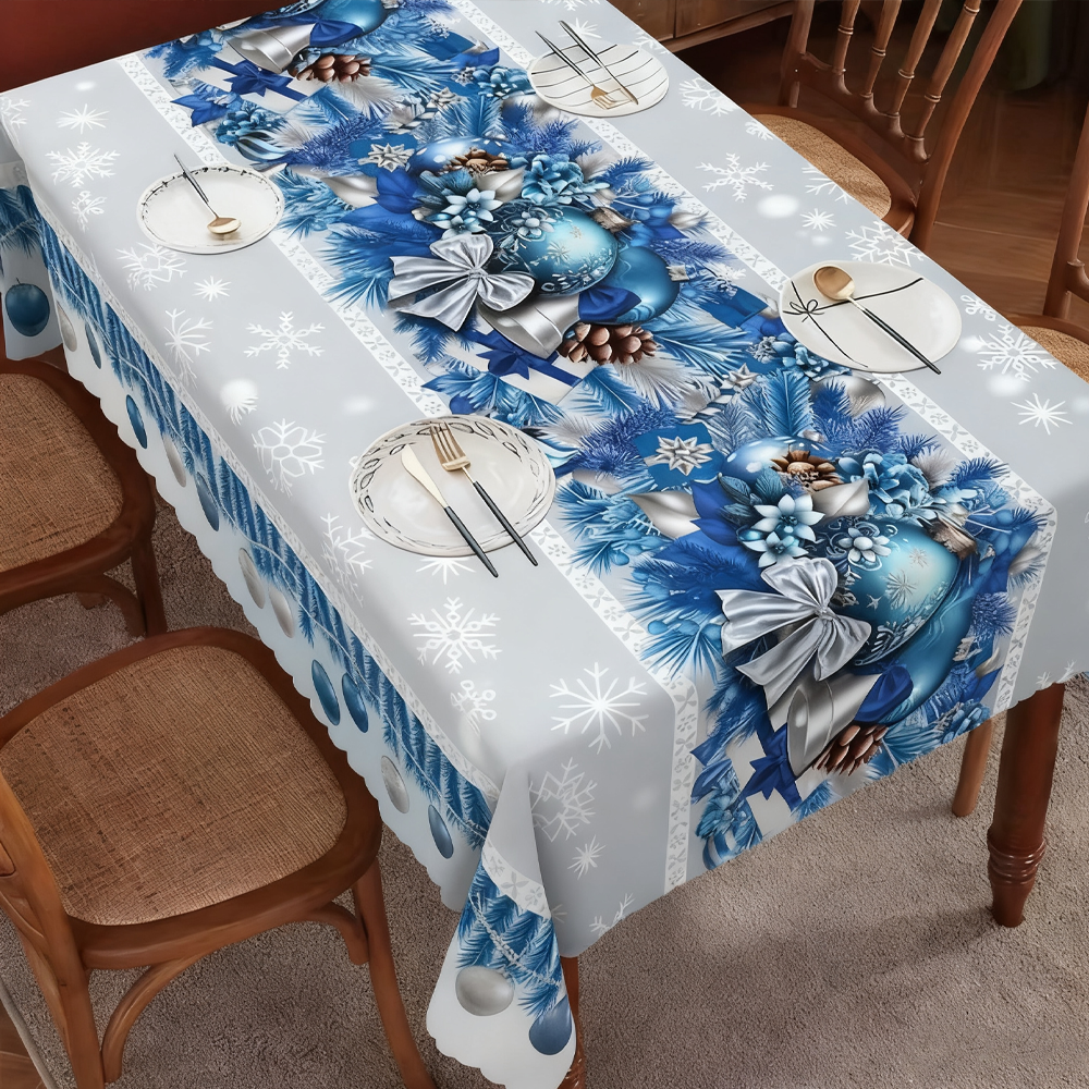 Christmas New Arrival Tablecloth, Digital Printed Festive Dining Table Cover, Holiday Home Decoration - MyFaceUnderwearAU