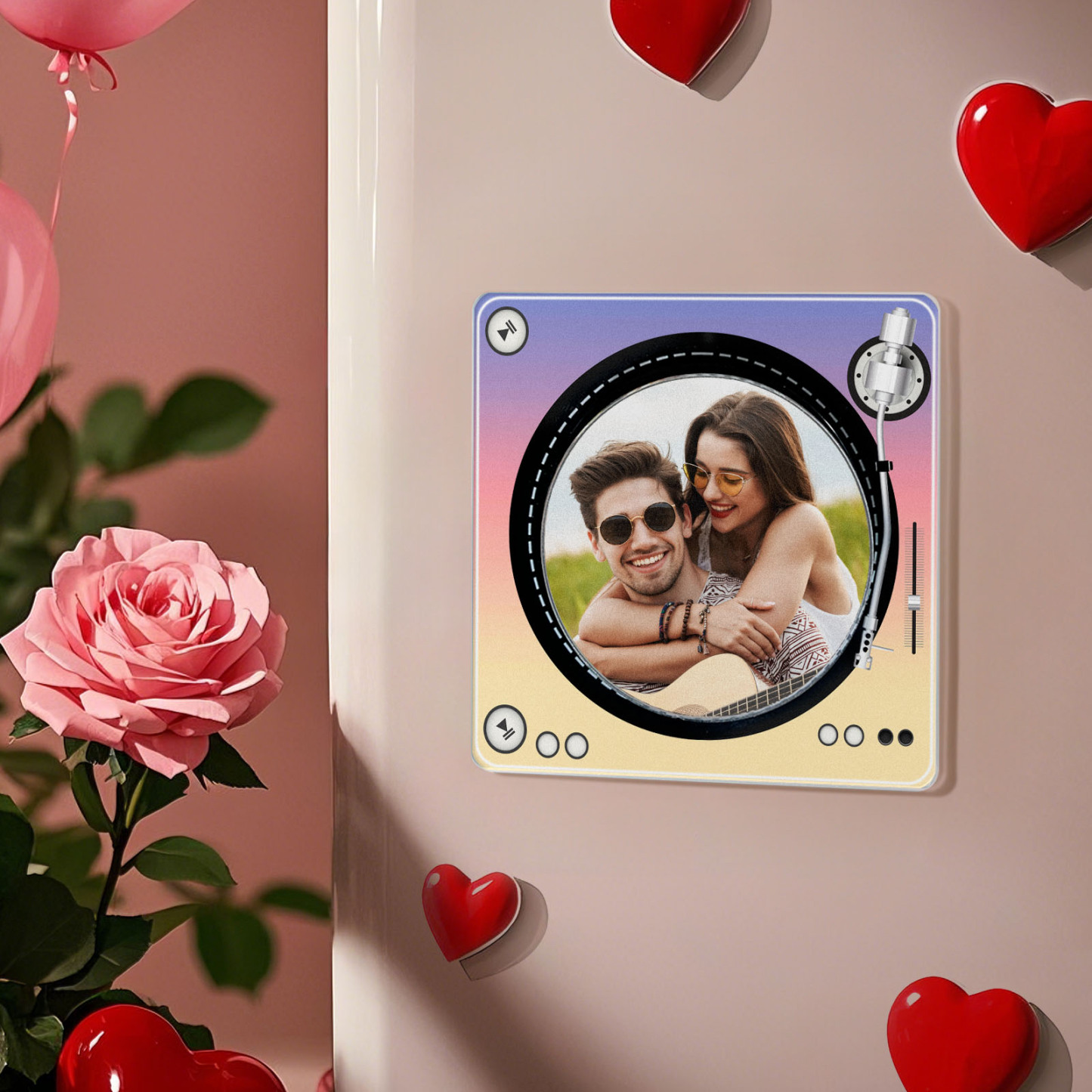 Custom Rotating Double Layer Acrylic Nfc Fridge Magnets With  Photos And Songs Magnetic Fridge Magnets - MyFaceUnderwearAU