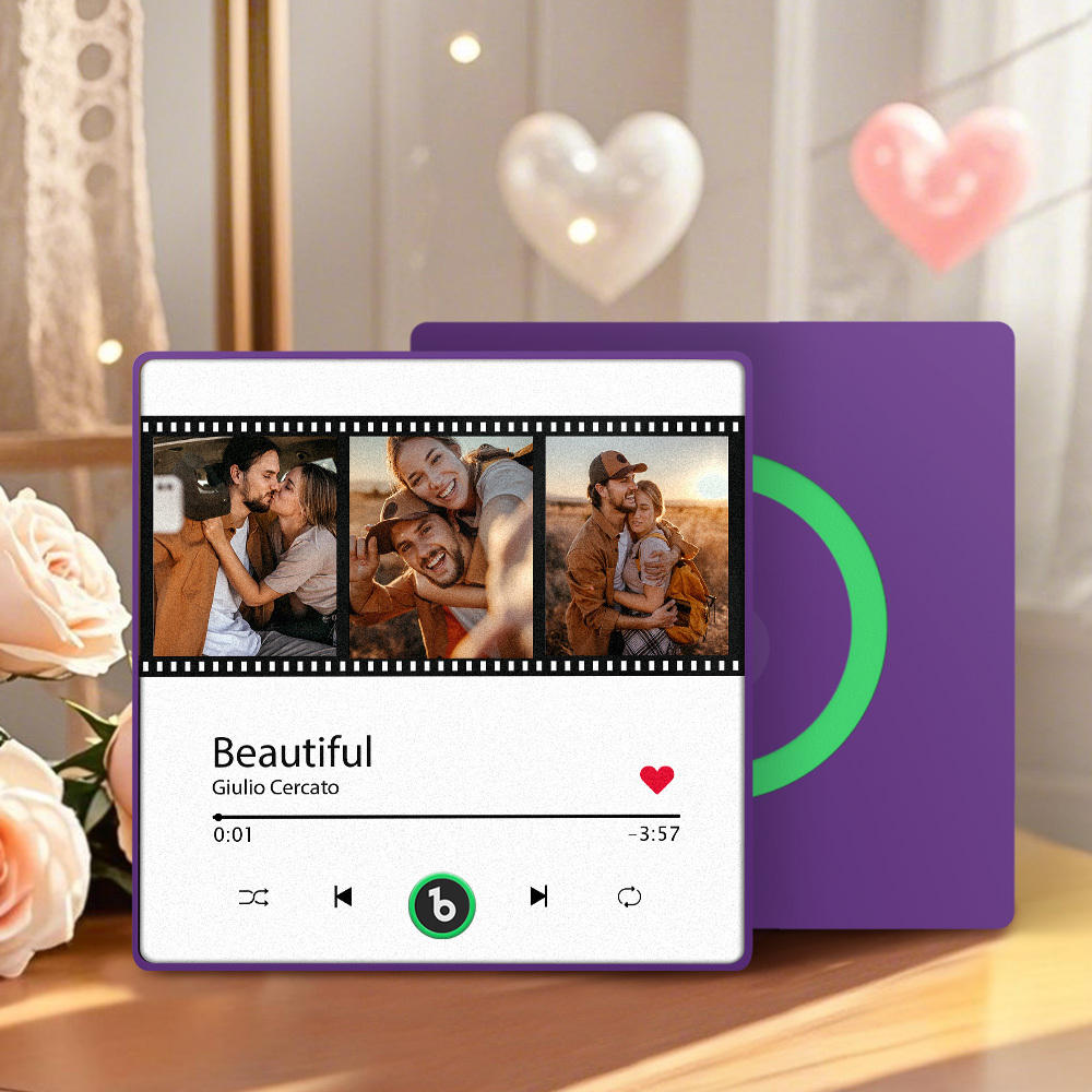 Custom Amethyst Purple  Music Fridge Magnet New 4.0 Upgrade Music Wall Photo Sticker That Plays Music Without Cell Phone Multiple Styles Couple Gifts