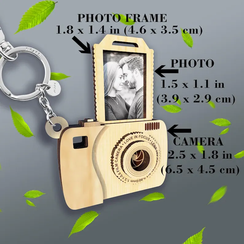 Mini Camera Photo Keychain Customizable Photo Frame Keychain