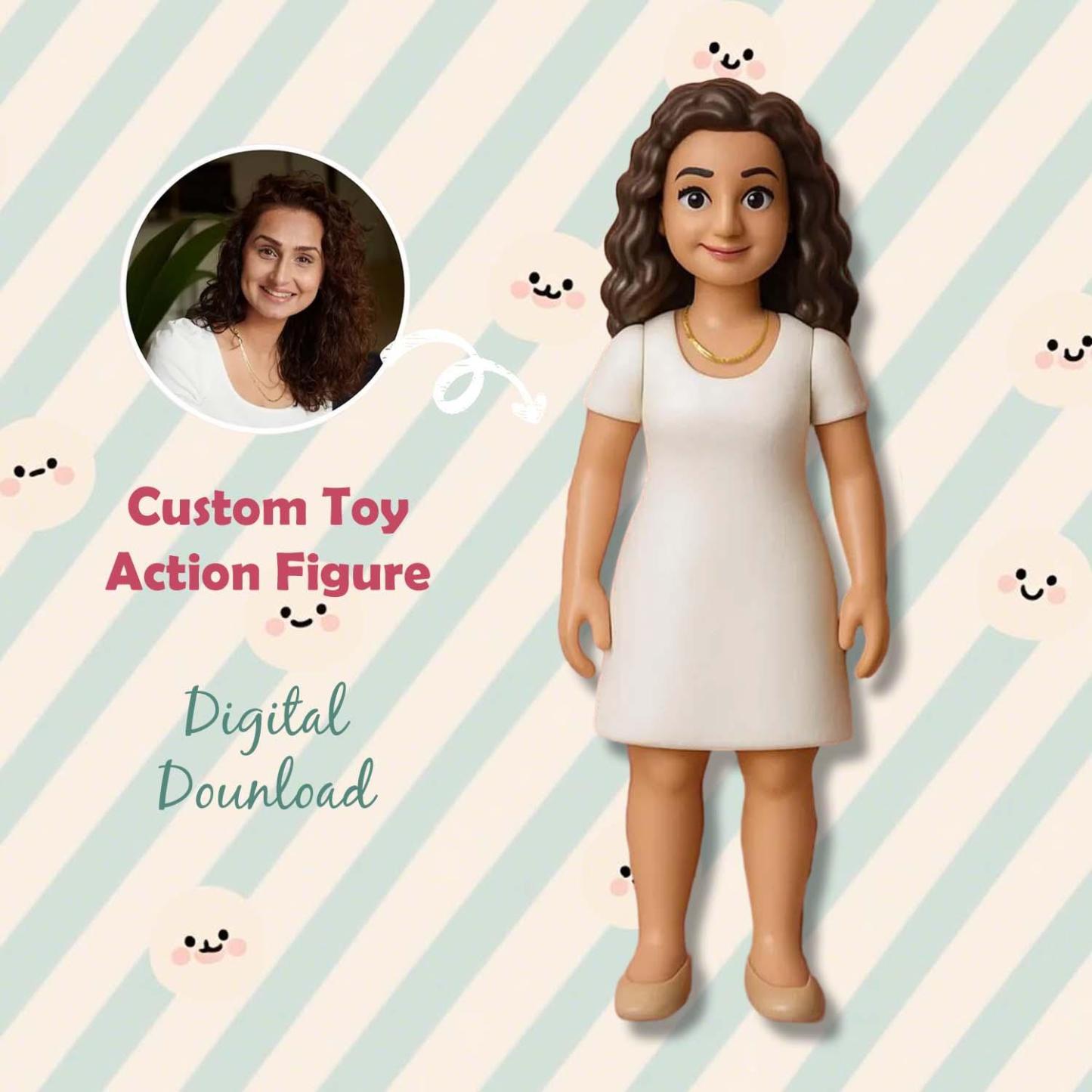 Custom Action Figure Personalized Character Figurine from Ai Photo 3D Printed Birthday Gifts for Her - MyFaceUnderwearAU