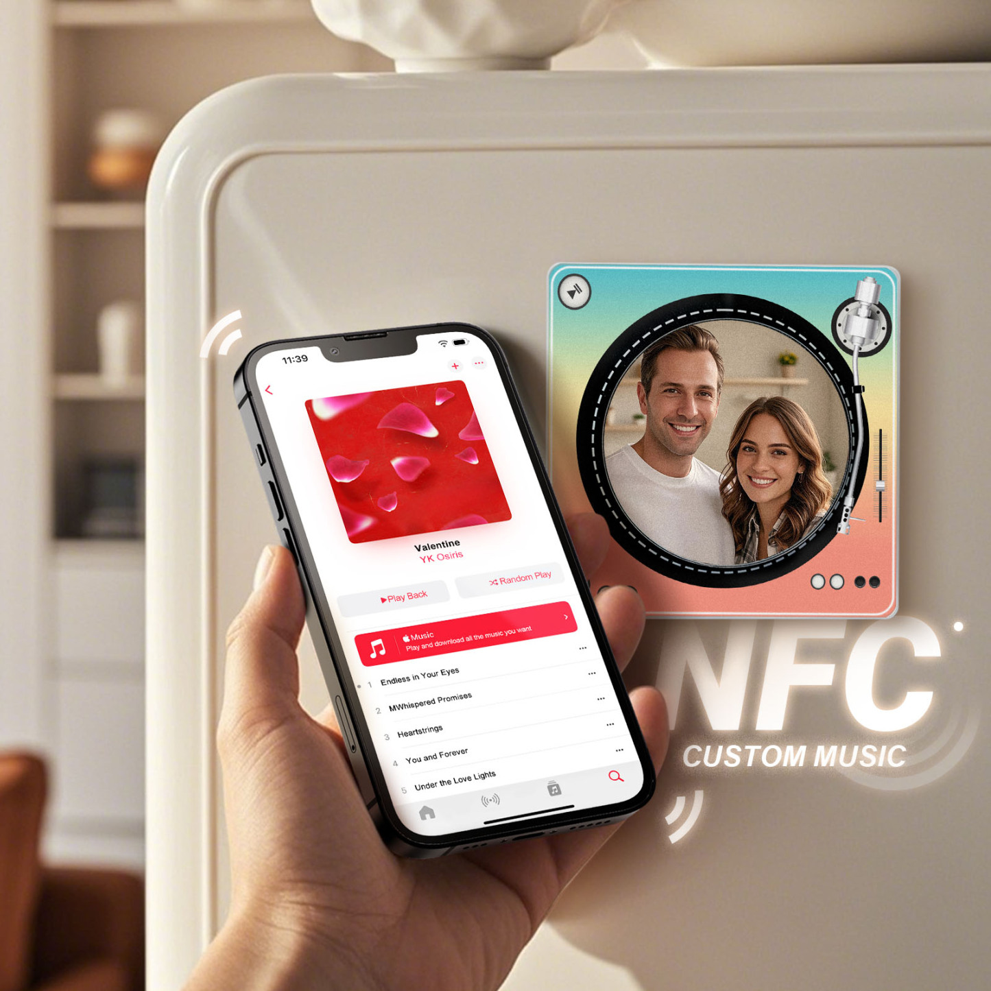 Custom Rotating Double Layer Acrylic Nfc Fridge Magnets With  Photos And Songs Magnetic Fridge Magnets - MyFaceUnderwearAU