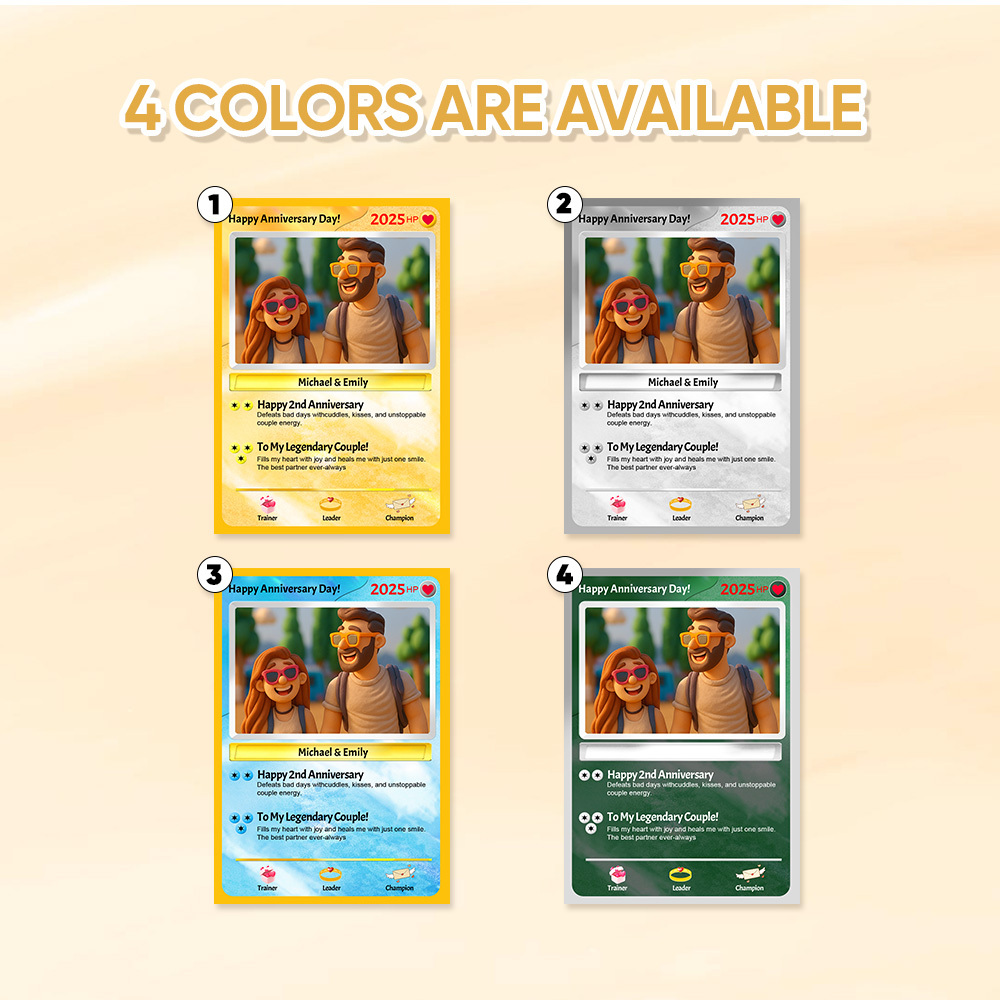 Personalized Cartoon Style Couple Card Personalized Poke Card for Anniversary Gift Birthday Keepsake for Girlfriend or Boyfriend - MyFaceUnderwearAU