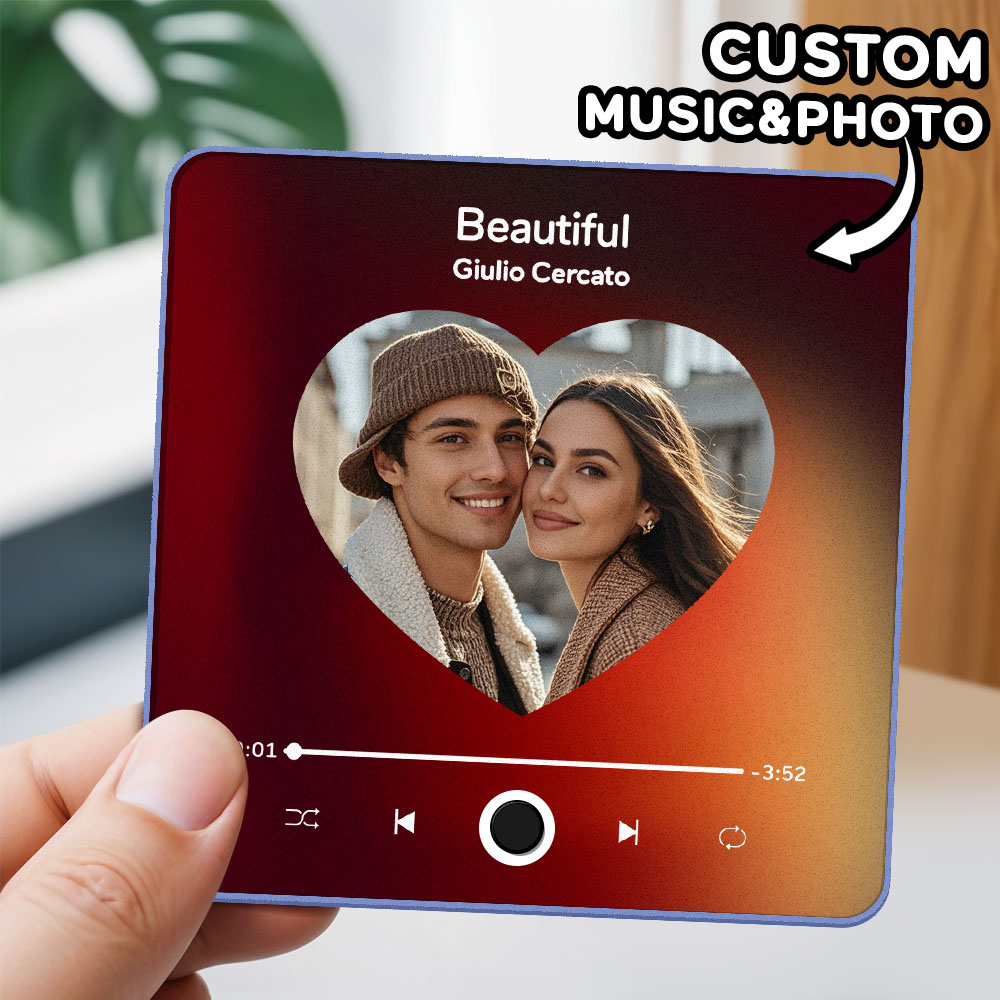 Custom Photo and Name Album Music Fridge Magnet Christmas Gifts Custom Phone Spotify Music Fridge Magnet Pro