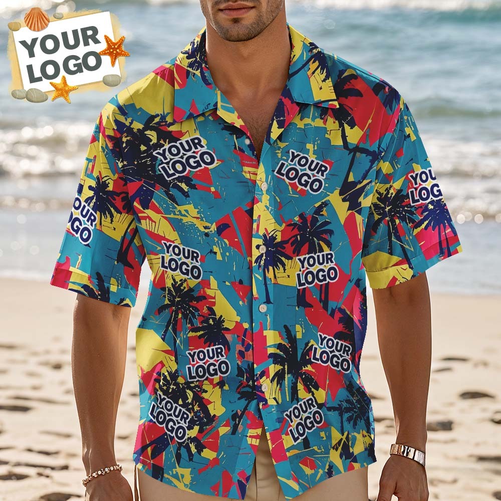 Custom Hawaiian Shirts Personalized Tropical Blue Cute Little Dinosaur Hawaiian Shirts Beach Vacation Gifts - MyFaceSocksAU