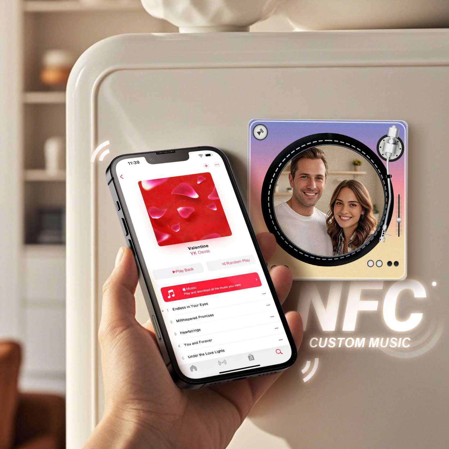 Custom Rotating Double Layer Acrylic Nfc Fridge Magnets With  Photos And Songs Magnetic Fridge Magnets - MyFaceUnderwearAU