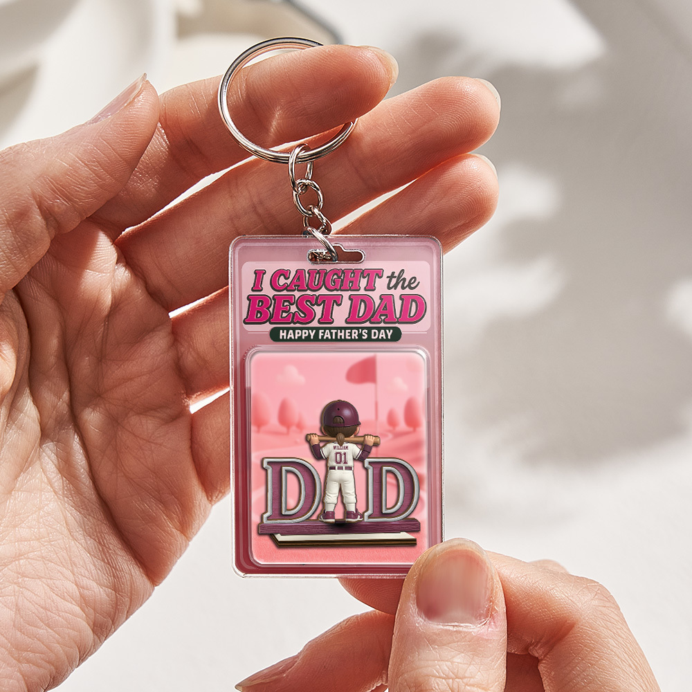 Father's Day 3D Effect Action Figure Pack Packaging Toy Box Style Art Gift Personalized Acrylic Keychain Gift for Dad - MyFaceUnderwearAU