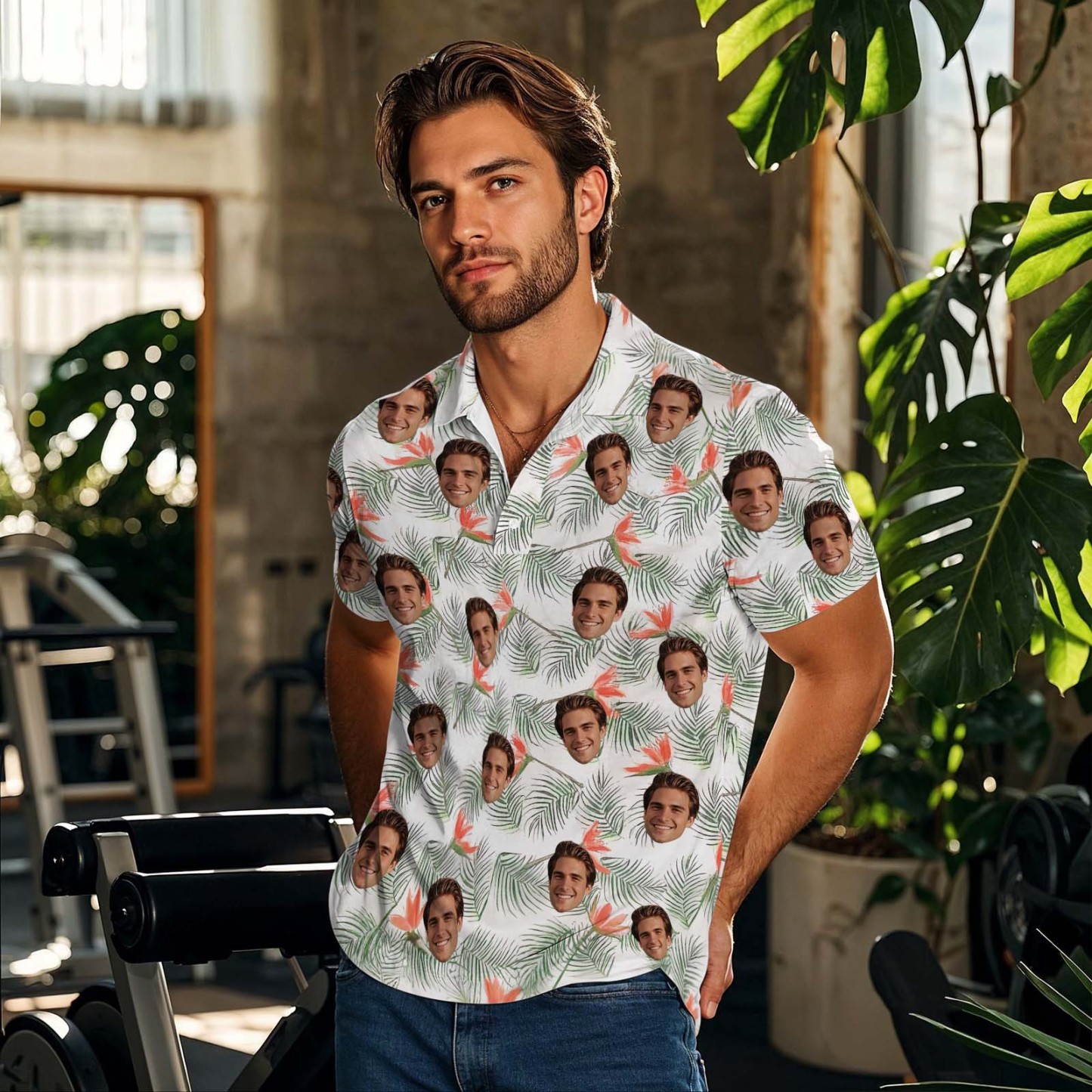 Custom Face Polo Shirt for Golfer Face on Shirt Gifts for Husband Personalized Golf Course Green Short Sleeve Golf Shirt - MyFaceUnderwearAU