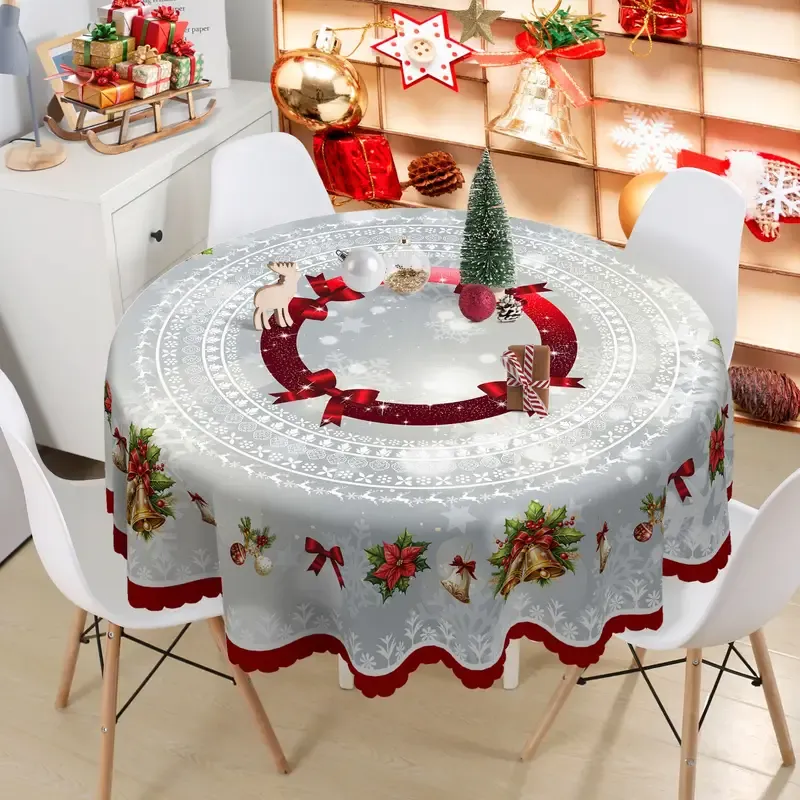 Christmas New Arrival Tablecloth, Digital Printed Festive Dining Table Cover, Holiday Home Decoration - MyFaceUnderwearAU
