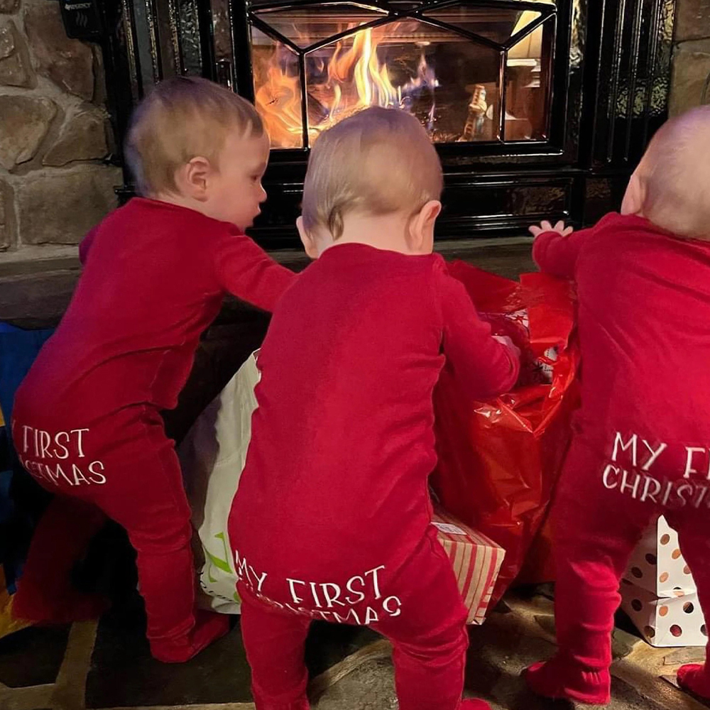 Personalized Baby First Christmas Cozy Soft Long Sleeve Romper - MyFaceUnderwearAU
