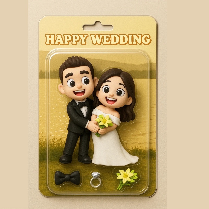 Full Body Custom 3D Effect Action Figure Pack Packaging Toy Box Style Art Gift Personalized Acrylic Fridge Magnets Couple's Gifts Wedding Gifts - MyFaceUnderwearAU