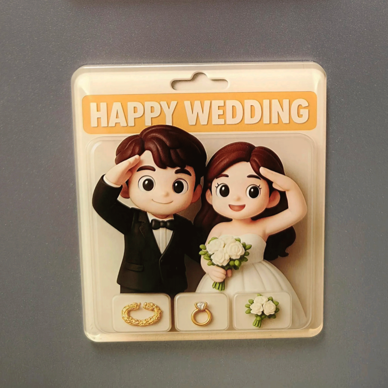 Full Body Custom 3D Effect Action Figure Pack Packaging Toy Box Style Art Gift Personalized Acrylic Fridge Magnets Couple's Gifts Wedding Gifts - MyFaceUnderwearAU