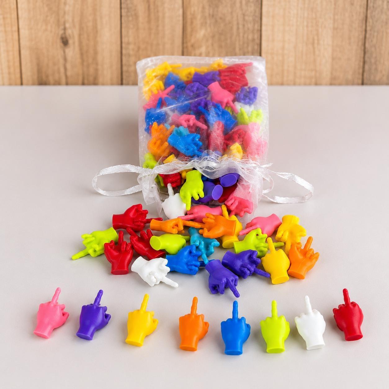 Mini Middle Fingers, Funny Gag Gift, Novelty Party Favor, Breakup Gift, Desk Decor, Bold Colors - MyFaceUnderwearAU