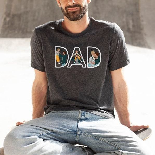 Custom Photo Shirt for Dad, Father's Day Tshirt, Personalized Dad Portrait Shirt, Fathers Day Gifts, Gift for Husband, Dad Birthday Gifts - MyFaceUnderwearAU