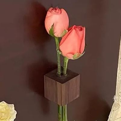 Magnetic Flower Holder Beech Wood Flower Growing Refrigerator Magnet Magnetic Flower Growing Refrigerator Magnet Three-Dimensional Magnetic Wall Decoration Magnetic - MyFaceUnderwearAU