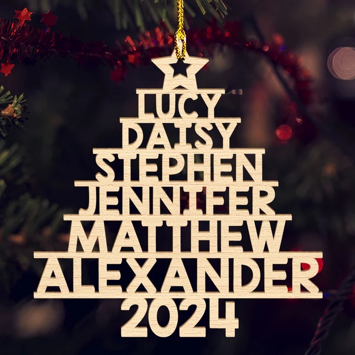 Personalized Family Name Christmas Ornament Christmas Tree Name Ornament Gifts Green - MyFaceUnderwearAU