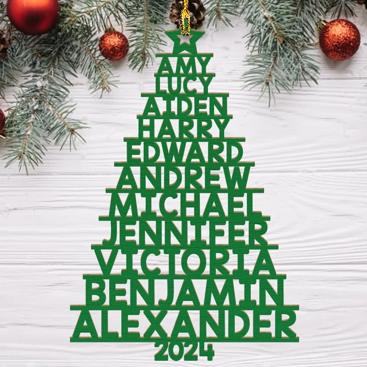 Personalized Family Name Christmas Ornament Christmas Tree Name Ornament Gifts Green - MyFaceUnderwearAU