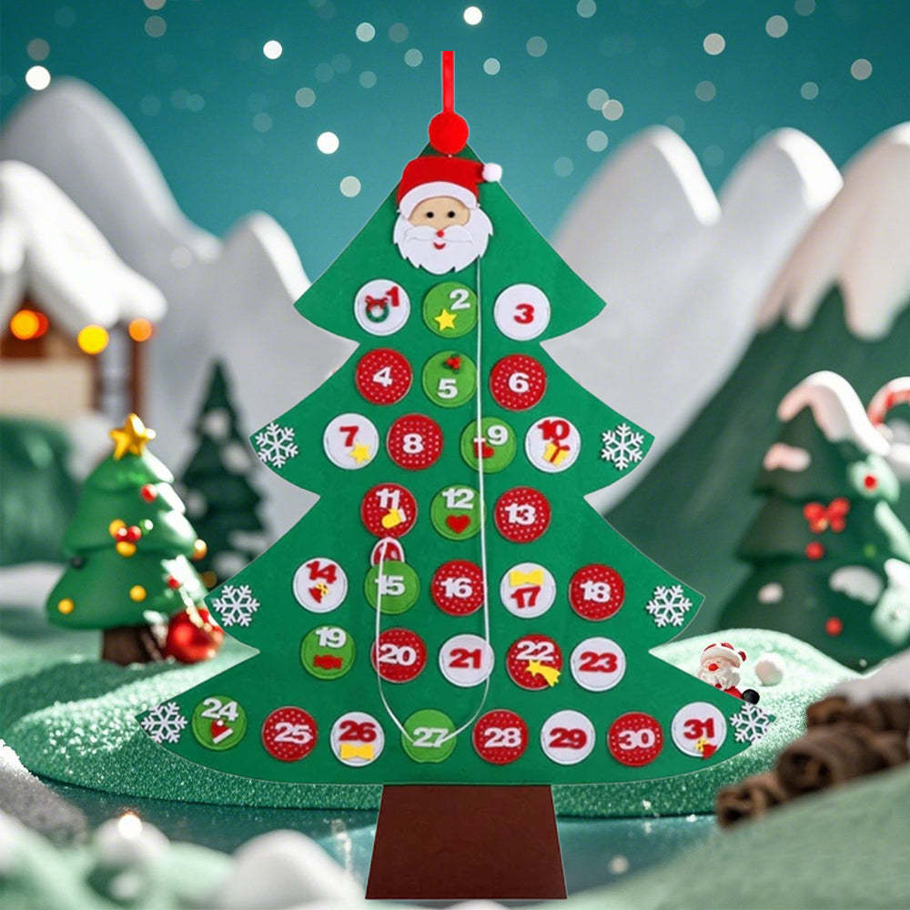 Felt Christmas Tree Countdown to Christmas Calendar Wall Hanging Decoration Advent Calendars