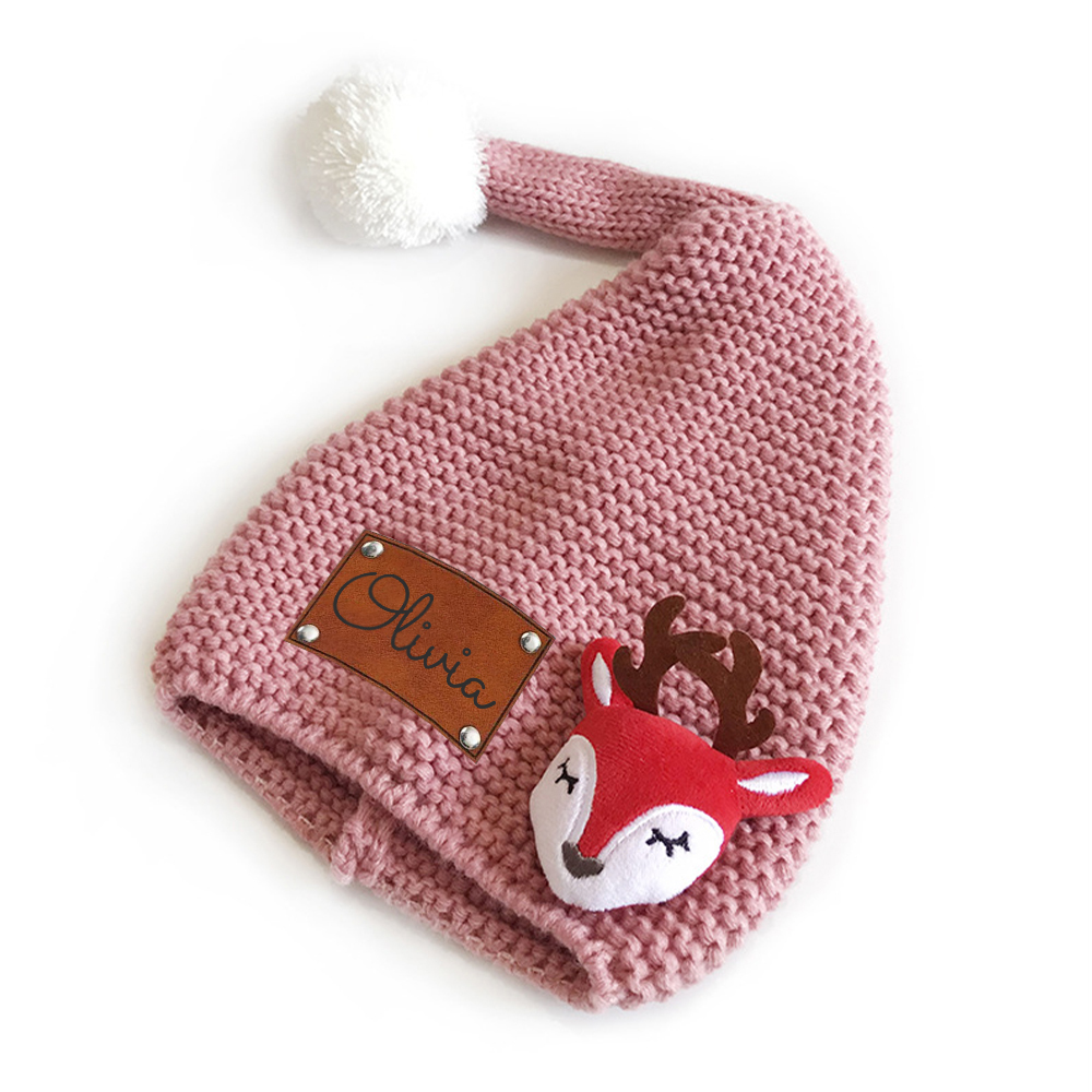 Personalized Name Knitted Winter Christmas Hat ForKids