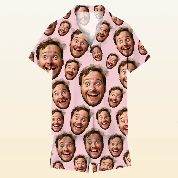 Custom Funny Face Short Sleeve Pajamas Custom Photo Pajamas - MyFaceUnderwearAU