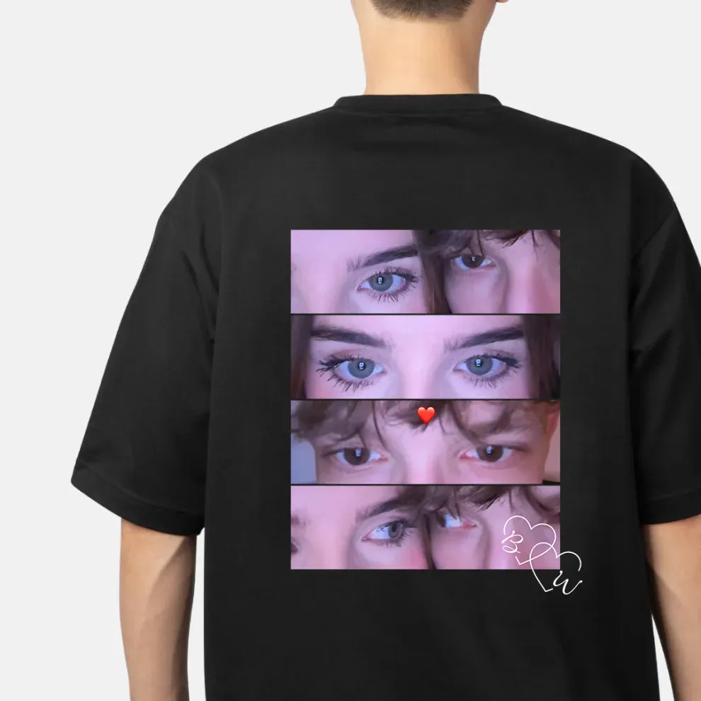 Custom Photo T-shirt Personalized Eyes Shirt for Couple - MyFaceUnderwearAU