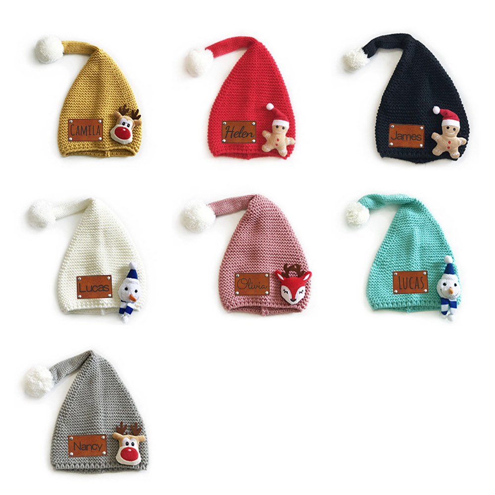Personalized Name Knitted Winter Christmas Hat ForKids