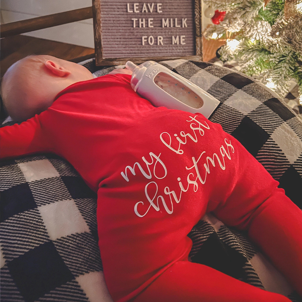 Personalized Baby First Christmas Cozy Soft Long Sleeve Romper - MyFaceUnderwearAU