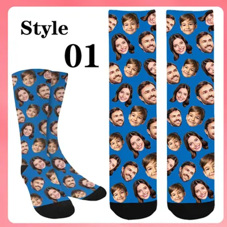 Personalized Face Socks, Custom Funny Face Socks, Father's Day Socks,