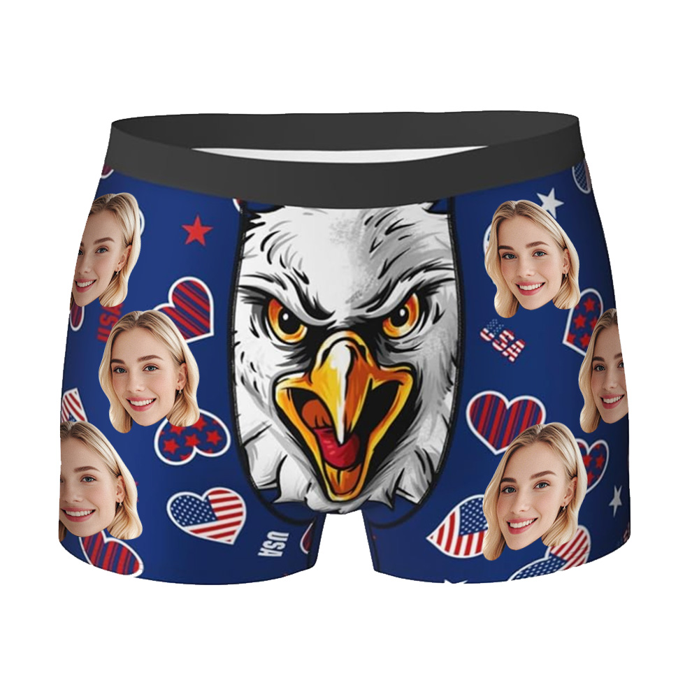 Custom Face Underwear Men's Boxer Brief Like Eagle Novelty Gifts for Him