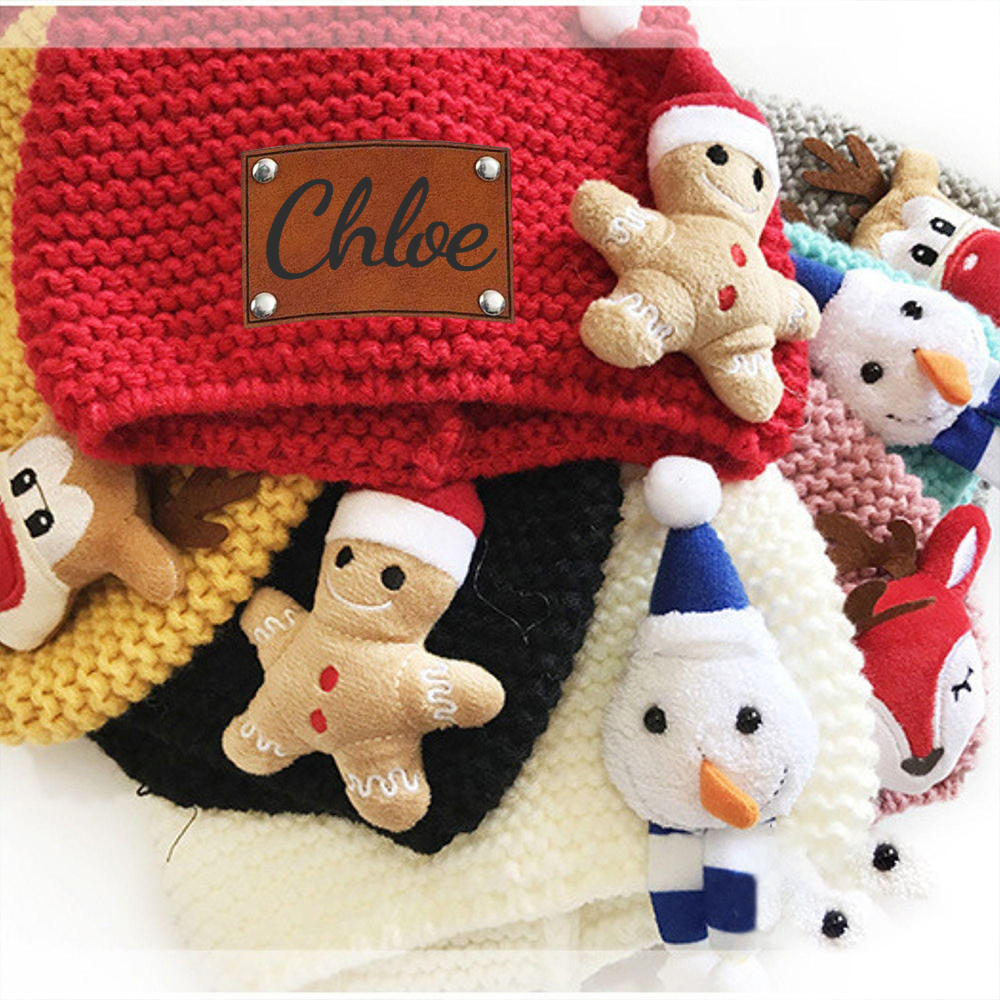 Personalized Name Knitted Winter Christmas Hat ForKids