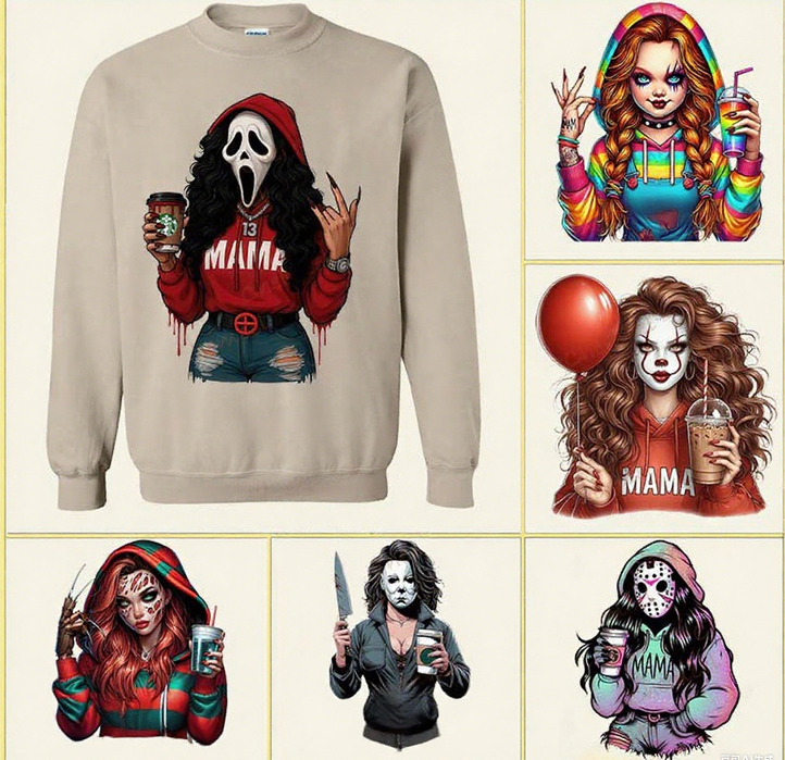 Spooky MaMa Horror Halloween Sweatshirt - MyFaceUnderwearAU