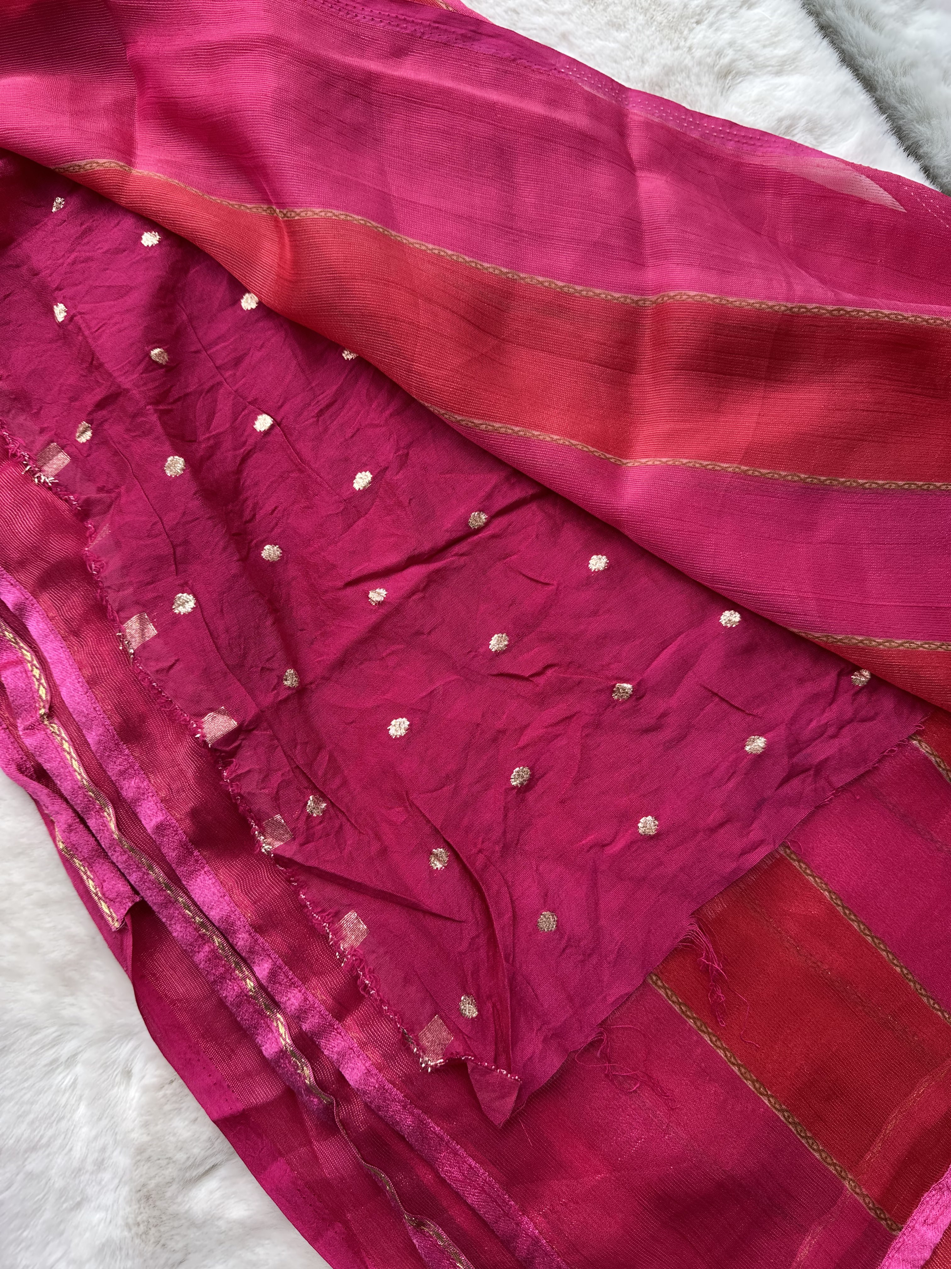 Chiffon Georgette Rainbow Saree