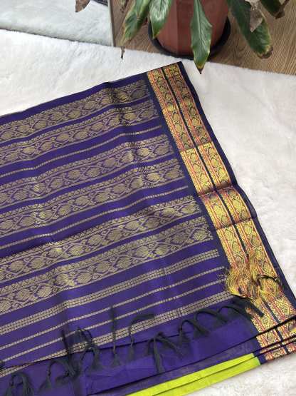 Plain Silk Cotton with Korvai Border