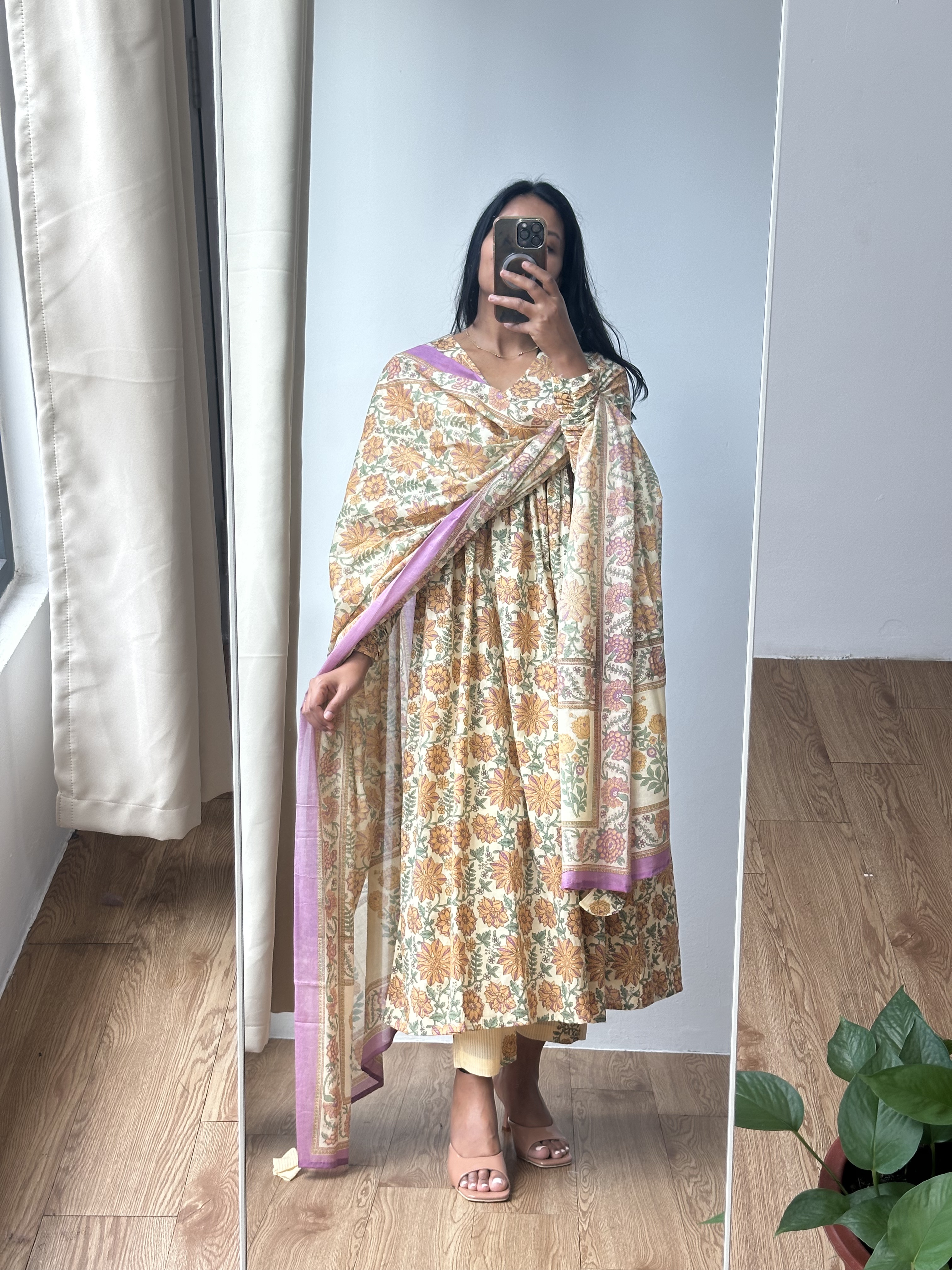 Alia Suit with Chiffon Dupatta