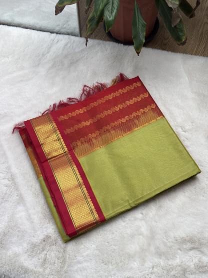 Plain Silk Cotton with Korvai Border